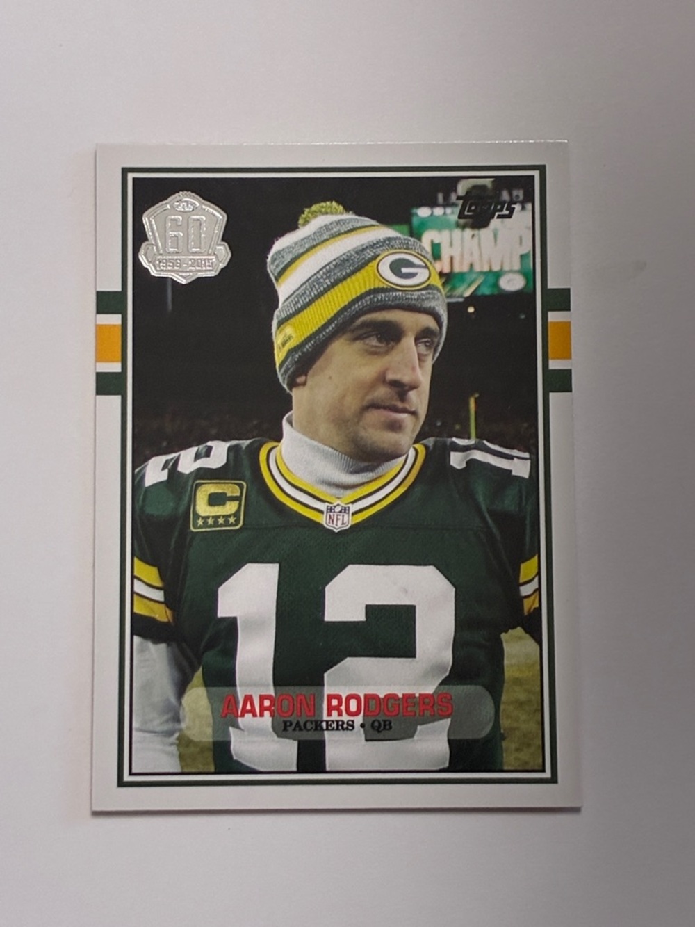 Aaron Rodgers Green Bay Packers Football Card - Green & Yellow